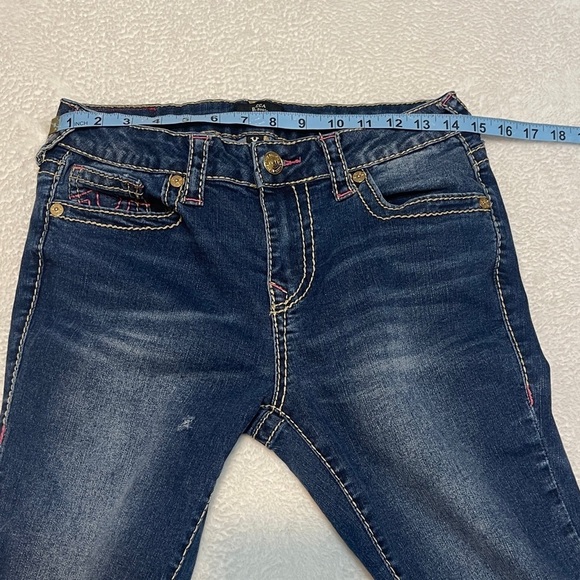 True Religion Becca Mid Rise Bootcut Jeans Pink Stitch Women's 28 - Picture 6 of 11